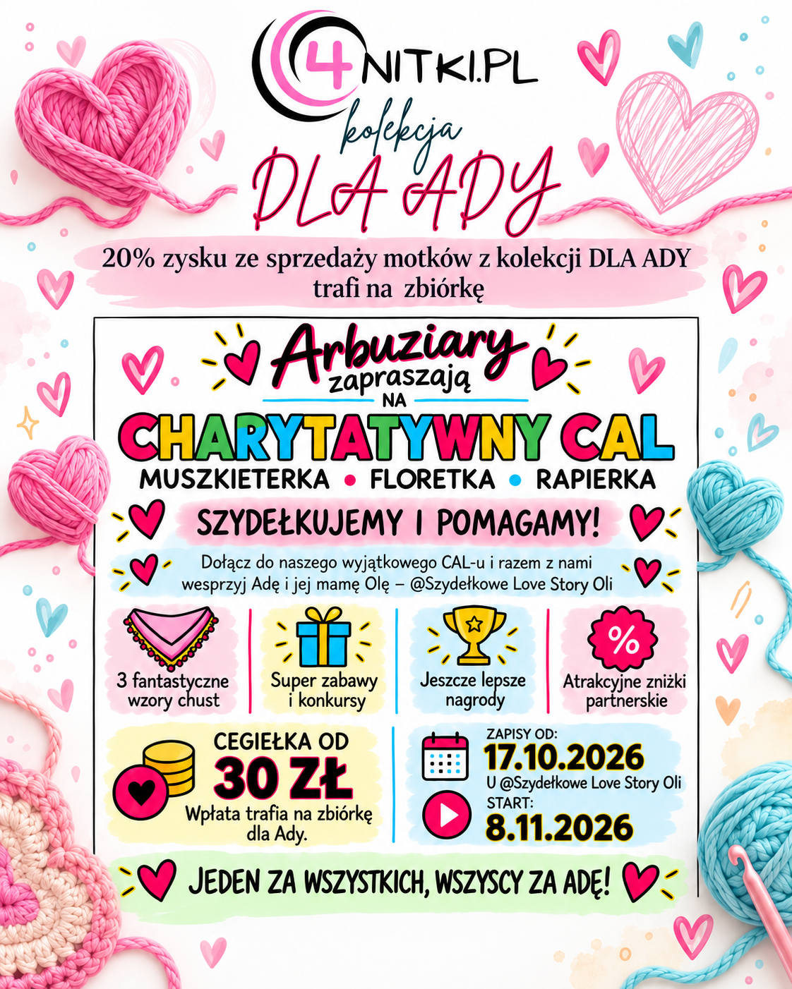 Motek ombre AUTKOWY KOCYŚ - bawełna/akryl - obrazek 2