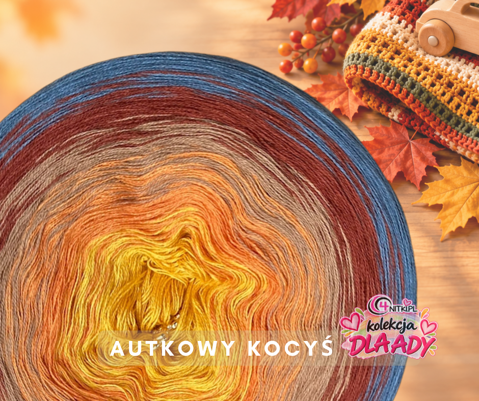 Motek ombre AUTKOWY KOCYŚ - bawełna/akryl