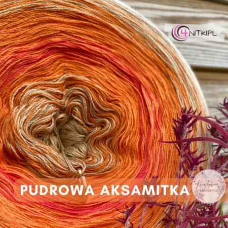 Motek ombre PUDROWA AKSAMITKA - bawełna/akryl